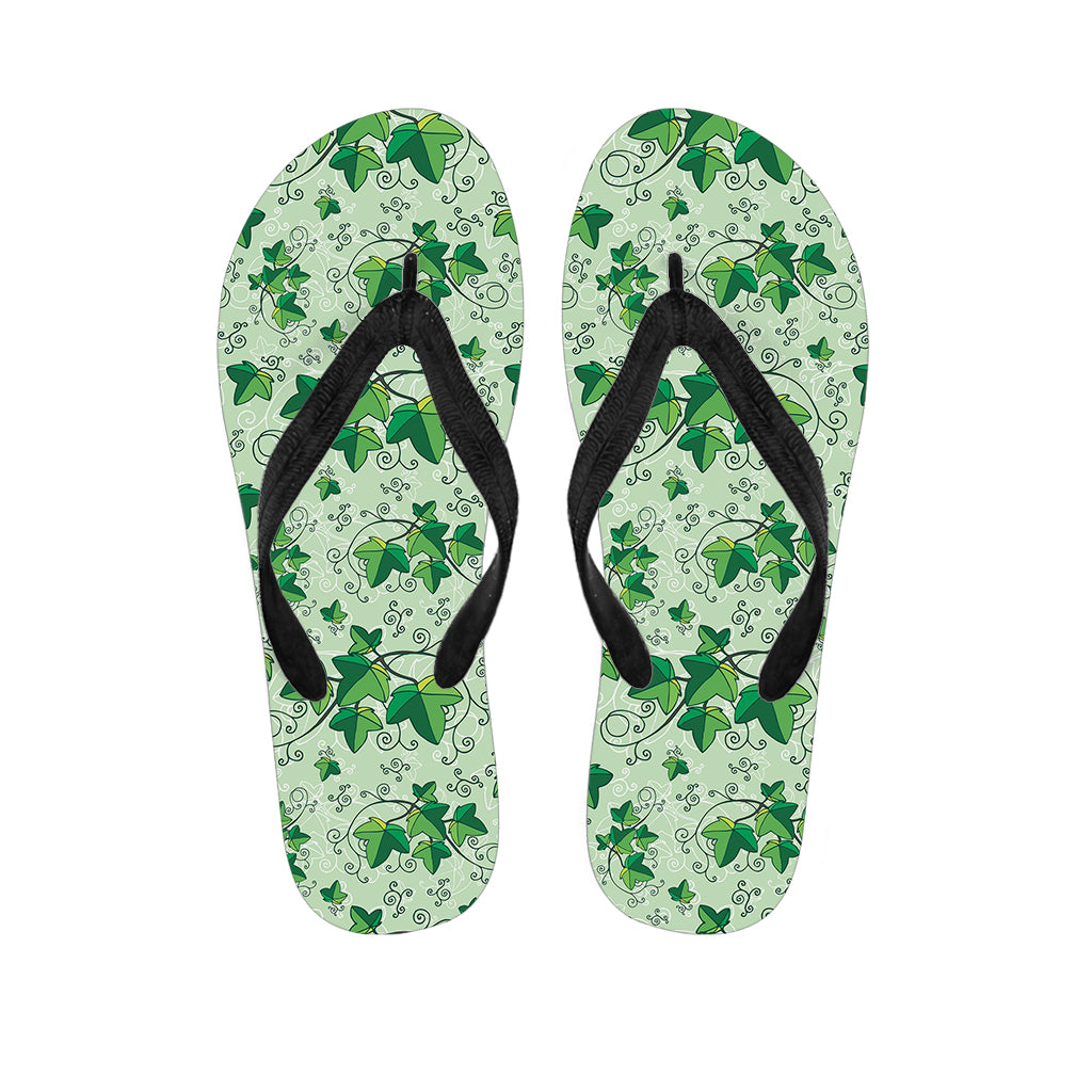 Christmas Ivy Leaf Pattern Print Flip Flops