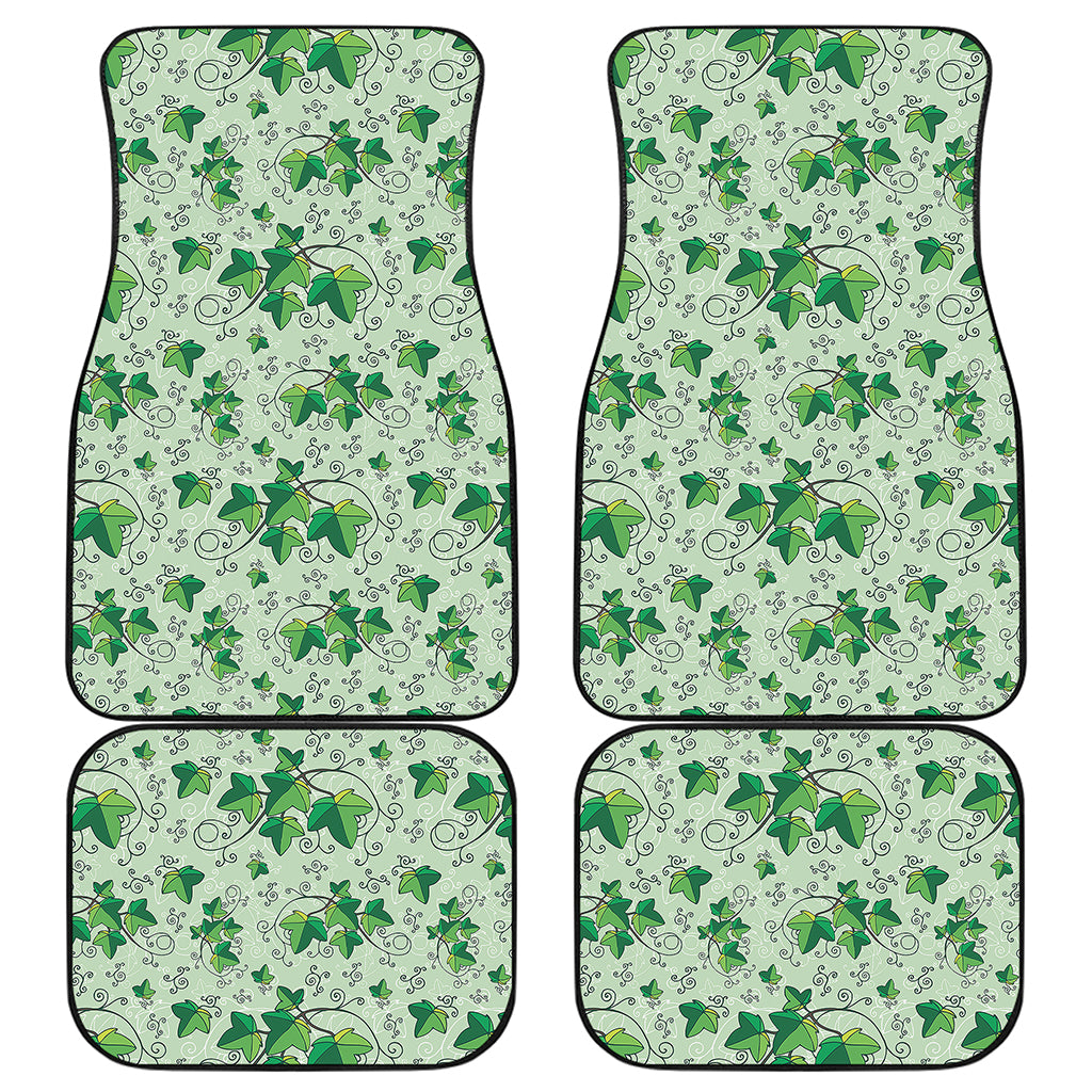 Christmas Ivy Leaf Pattern Print Front and Back Car Floor Mats