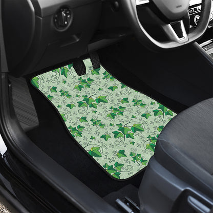 Christmas Ivy Leaf Pattern Print Front and Back Car Floor Mats