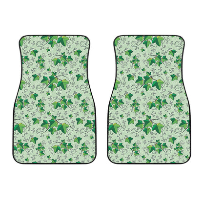 Christmas Ivy Leaf Pattern Print Front Car Floor Mats