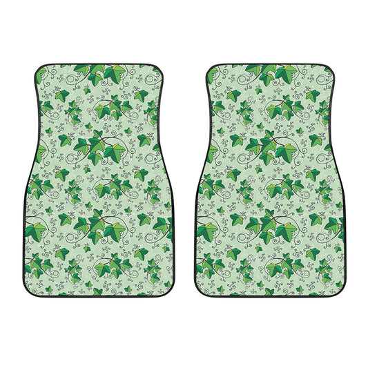 Christmas Ivy Leaf Pattern Print Front Car Floor Mats