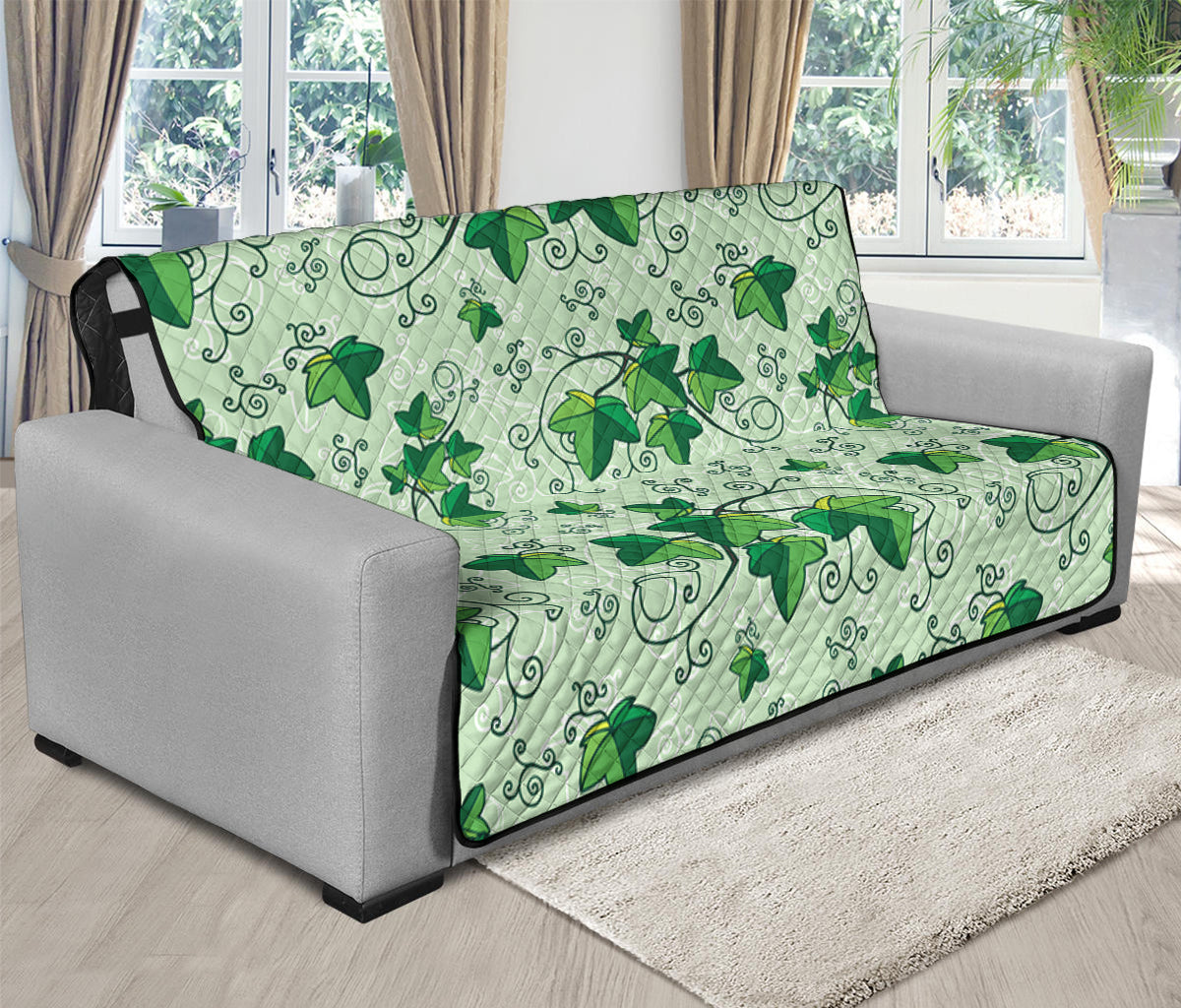 Christmas Ivy Leaf Pattern Print Futon Protector