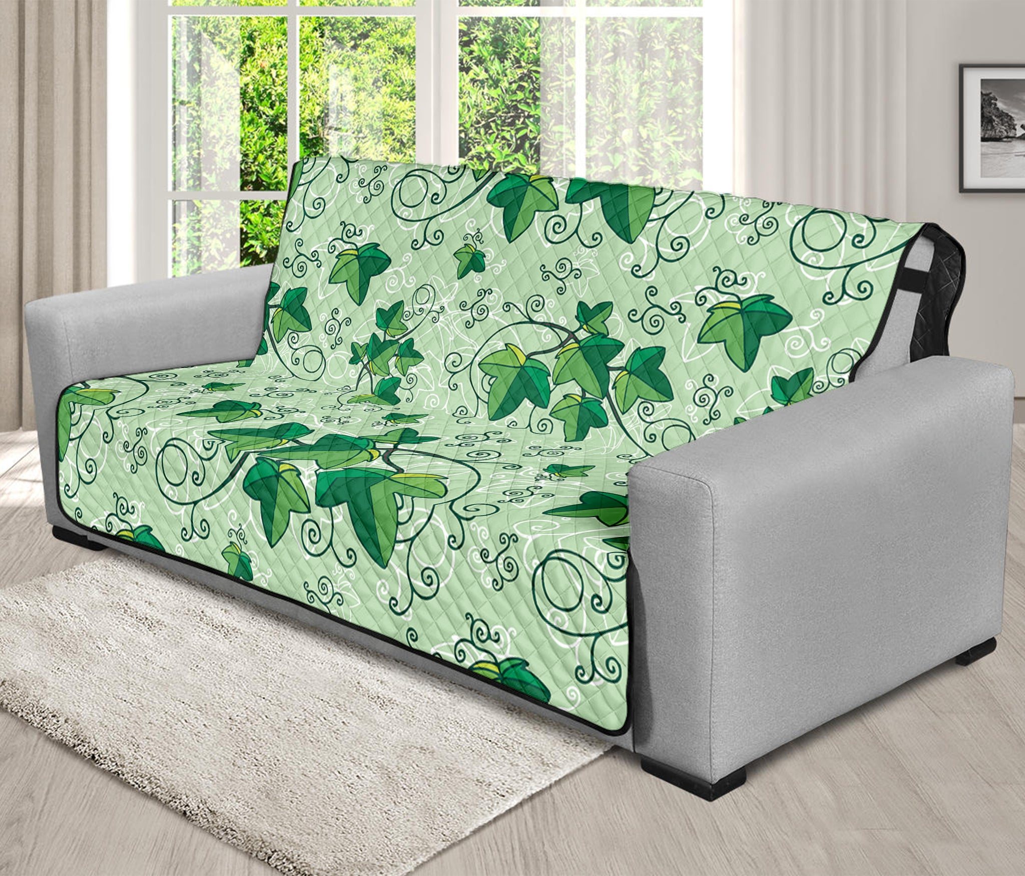 Christmas Ivy Leaf Pattern Print Futon Protector