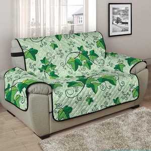 Christmas Ivy Leaf Pattern Print Half Sofa Protector