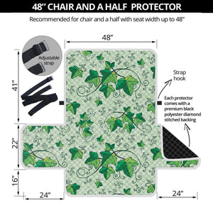 Christmas Ivy Leaf Pattern Print Half Sofa Protector