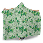 Christmas Ivy Leaf Pattern Print Hooded Blanket