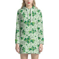 Christmas Ivy Leaf Pattern Print Pullover Hoodie Dress