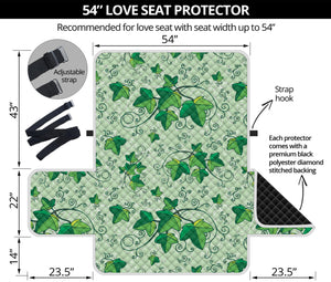 Christmas Ivy Leaf Pattern Print Loveseat Protector