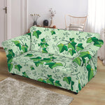 Christmas Ivy Leaf Pattern Print Loveseat Slipcover