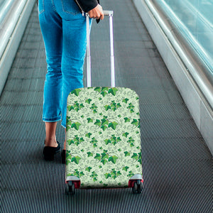 Christmas Ivy Leaf Pattern Print Luggage Cover