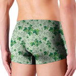 Christmas Ivy Leaf Pattern Print Men's Boxer Briefs