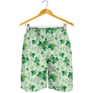 Christmas Ivy Leaf Pattern Print Men's Shorts