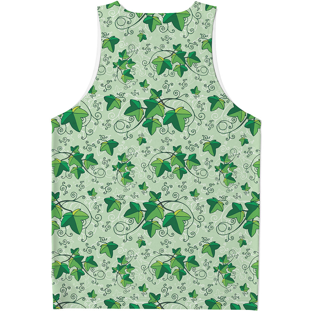 Christmas Ivy Leaf Pattern Print Men's Tank Top