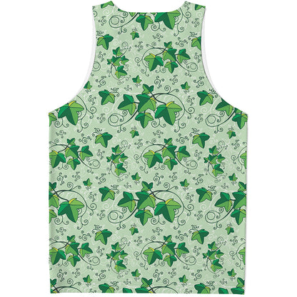 Christmas Ivy Leaf Pattern Print Men's Tank Top