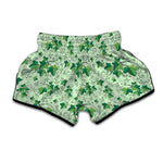 Christmas Ivy Leaf Pattern Print Muay Thai Boxing Shorts