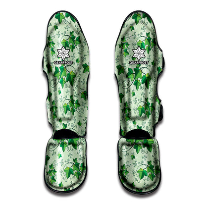 Christmas Ivy Leaf Pattern Print Muay Thai Shin Guard