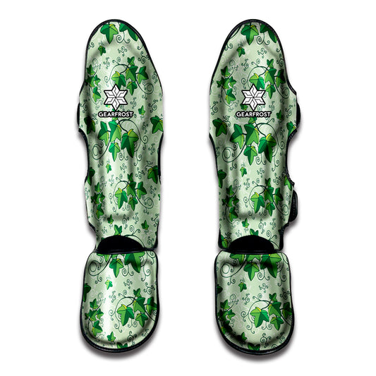 Christmas Ivy Leaf Pattern Print Muay Thai Shin Guard