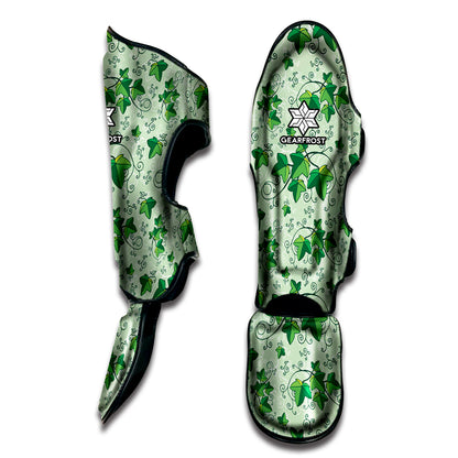 Christmas Ivy Leaf Pattern Print Muay Thai Shin Guard