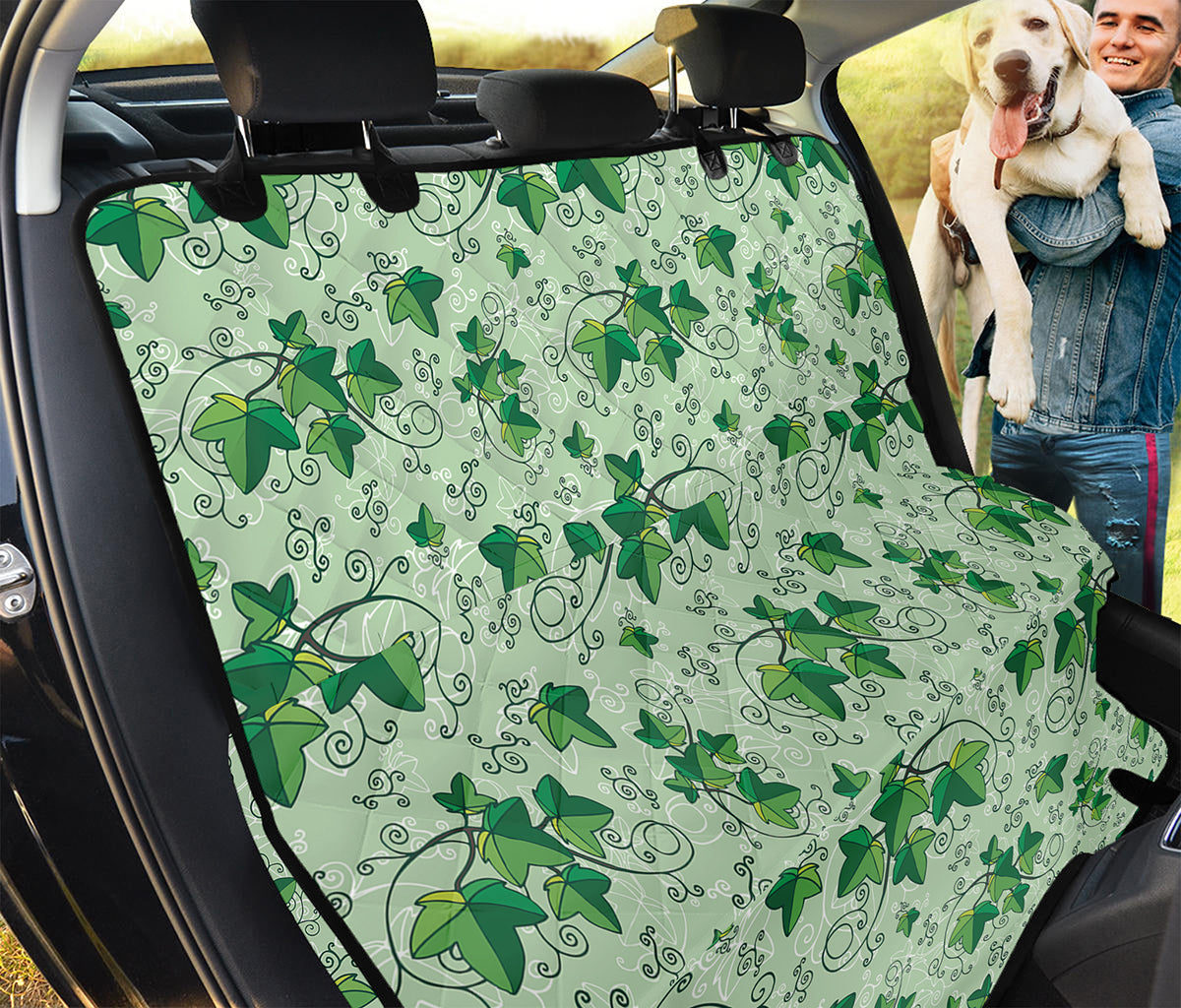 Christmas Ivy Leaf Pattern Print Pet Car Back Seat Cover