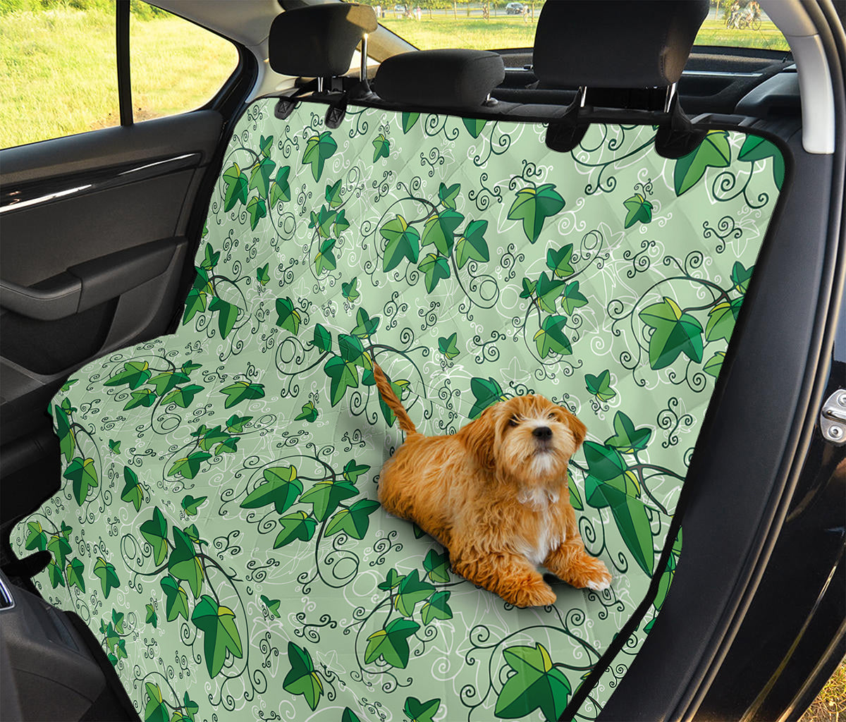 Christmas Ivy Leaf Pattern Print Pet Car Back Seat Cover