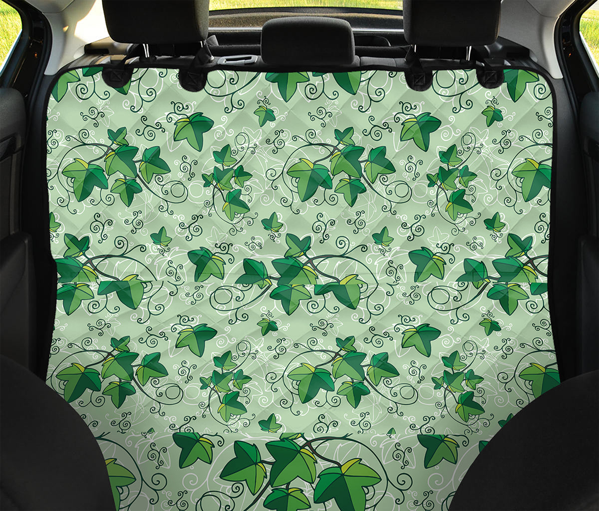Christmas Ivy Leaf Pattern Print Pet Car Back Seat Cover