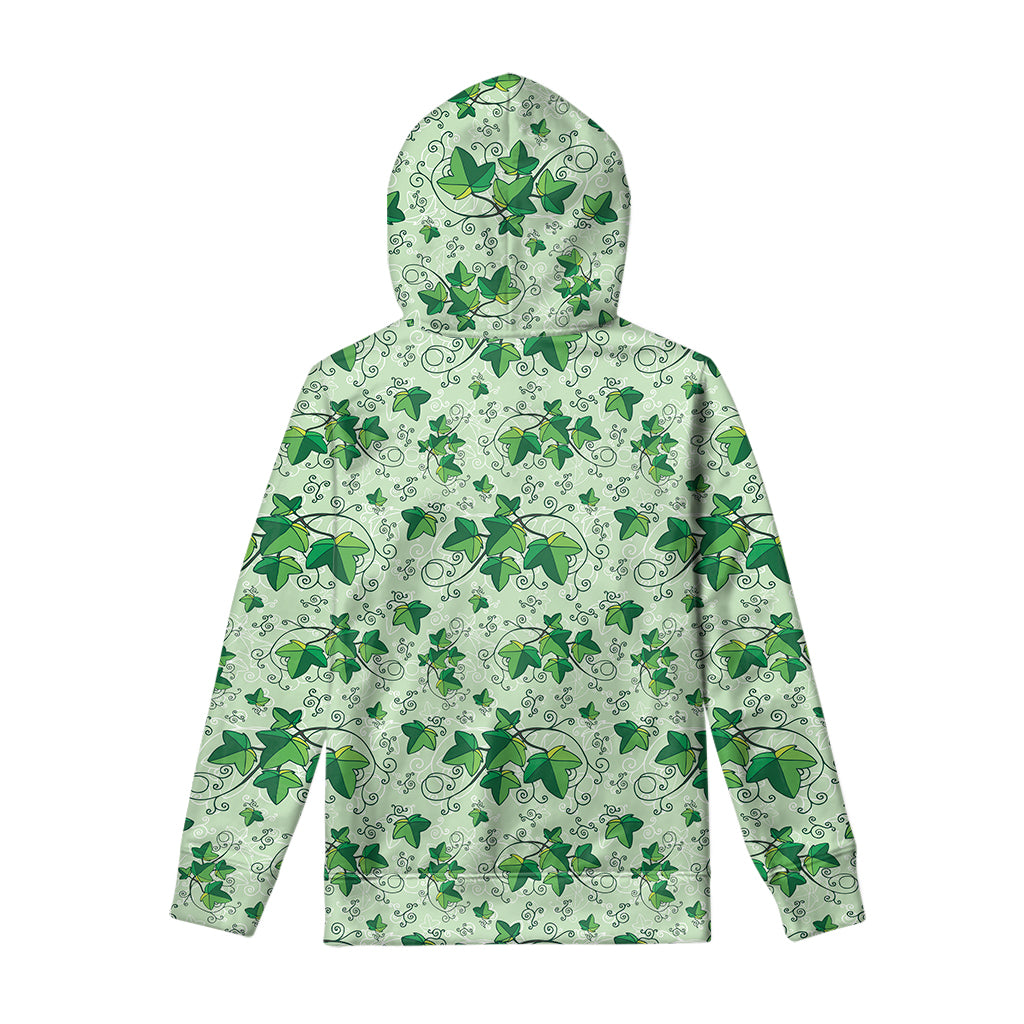 Christmas Ivy Leaf Pattern Print Pullover Hoodie