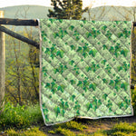 Christmas Ivy Leaf Pattern Print Quilt