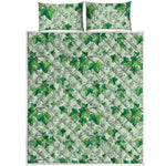 Christmas Ivy Leaf Pattern Print Quilt Bed Set