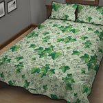 Christmas Ivy Leaf Pattern Print Quilt Bed Set