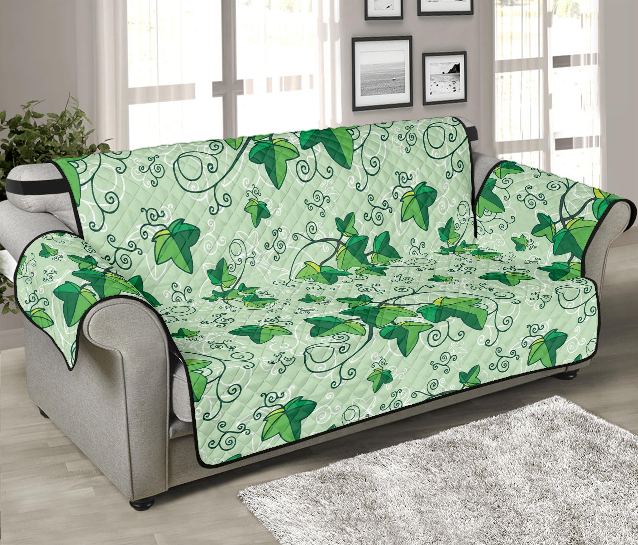 Christmas Ivy Leaf Pattern Print Sofa Protector