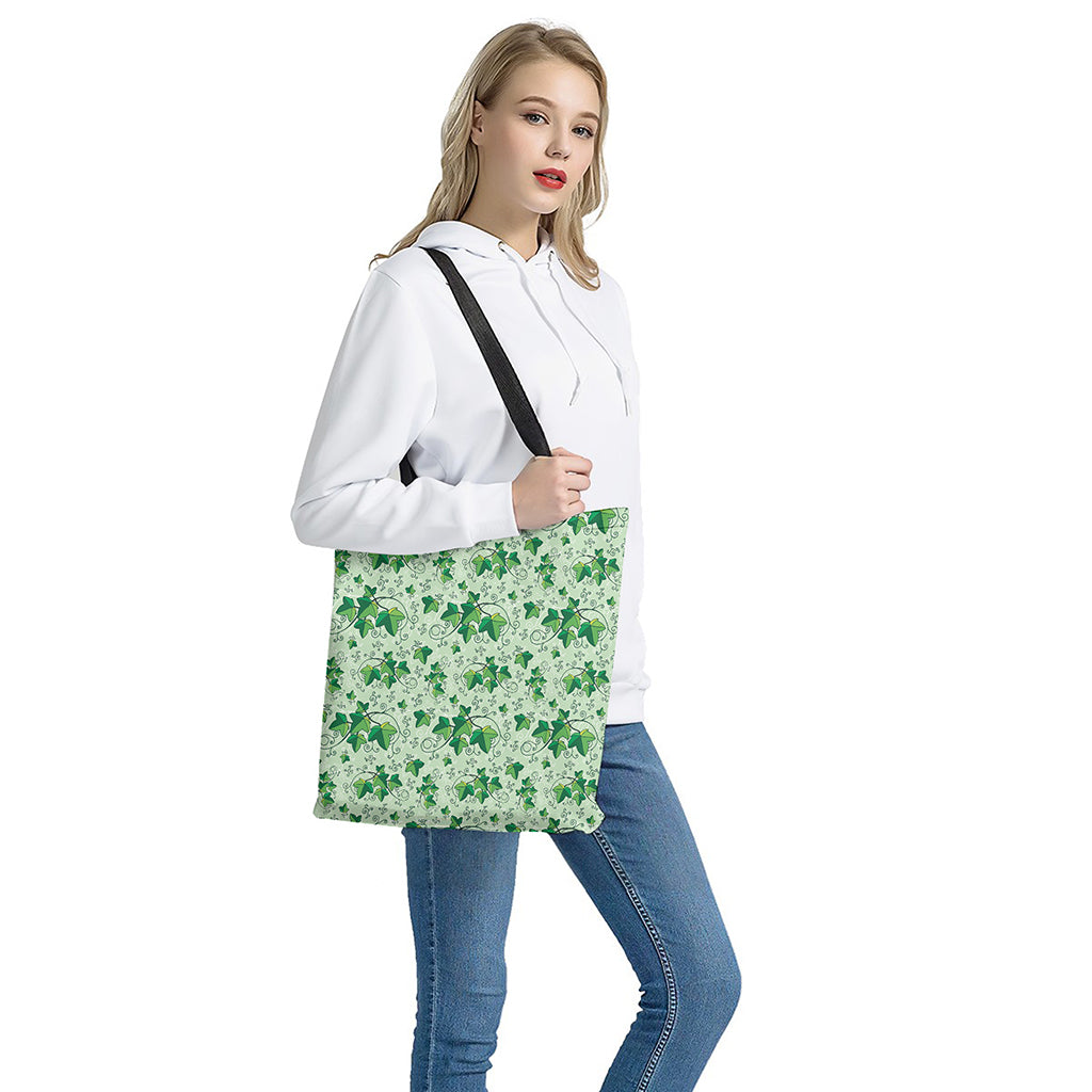 Christmas Ivy Leaf Pattern Print Tote Bag