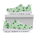 Christmas Ivy Leaf Pattern Print White Running Shoes