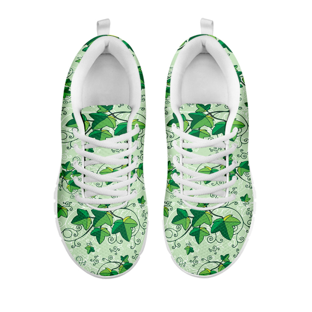 Christmas Ivy Leaf Pattern Print White Sneakers