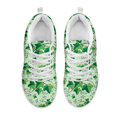 Christmas Ivy Leaf Pattern Print White Sneakers