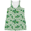 Christmas Ivy Leaf Pattern Print Women's Racerback Tank Top