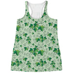 Christmas Ivy Leaf Pattern Print Women's Racerback Tank Top