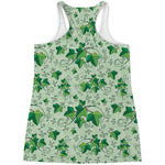 Christmas Ivy Leaf Pattern Print Women's Racerback Tank Top