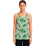 Christmas Ivy Leaf Pattern Print Women's Racerback Tank Top