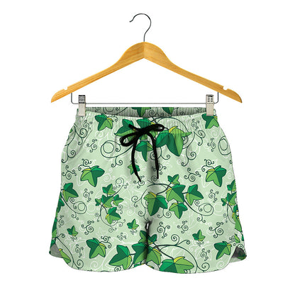 Christmas Ivy Leaf Pattern Print Women's Shorts
