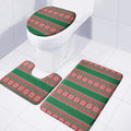 Christmas Knitted Pattern Print 3 Piece Bath Mat Set