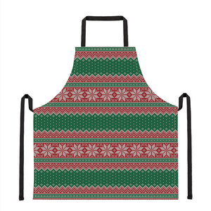 Christmas Knitted Pattern Print Apron