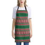 Christmas Knitted Pattern Print Apron