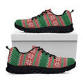 Christmas Knitted Pattern Print Black Running Shoes