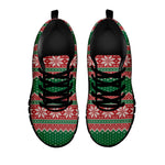 Christmas Knitted Pattern Print Black Sneakers