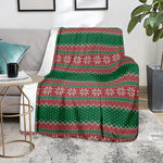 Christmas Knitted Pattern Print Blanket