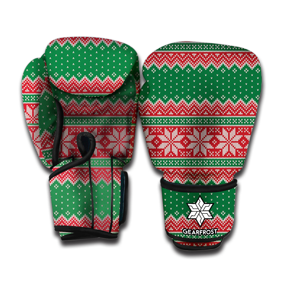 Christmas Knitted Pattern Print Boxing Gloves