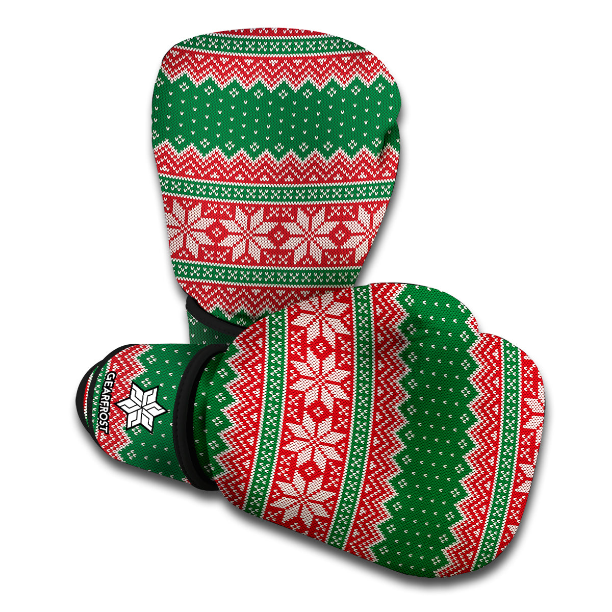 Christmas Knitted Pattern Print Boxing Gloves