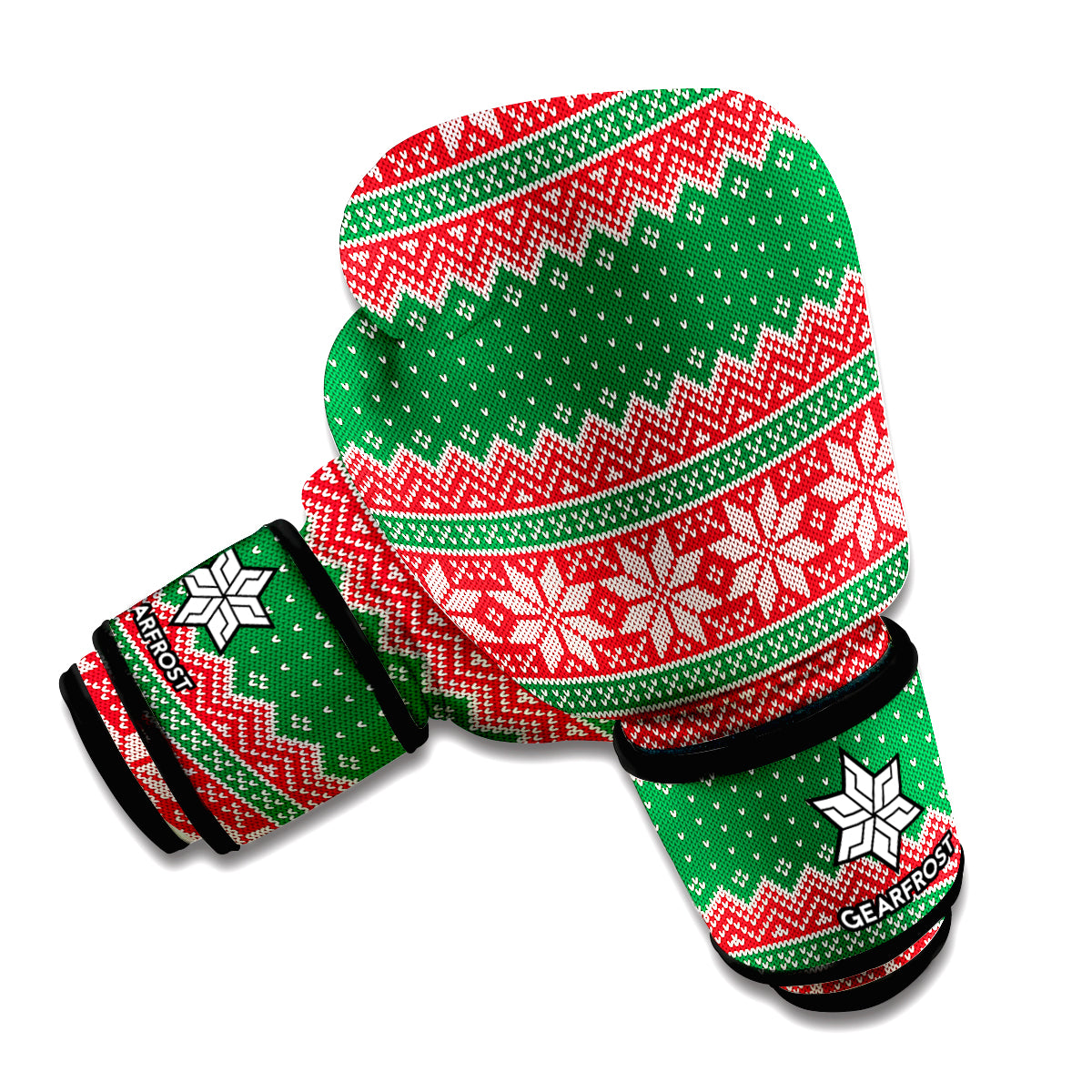 Christmas Knitted Pattern Print Boxing Gloves