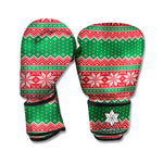 Christmas Knitted Pattern Print Boxing Gloves