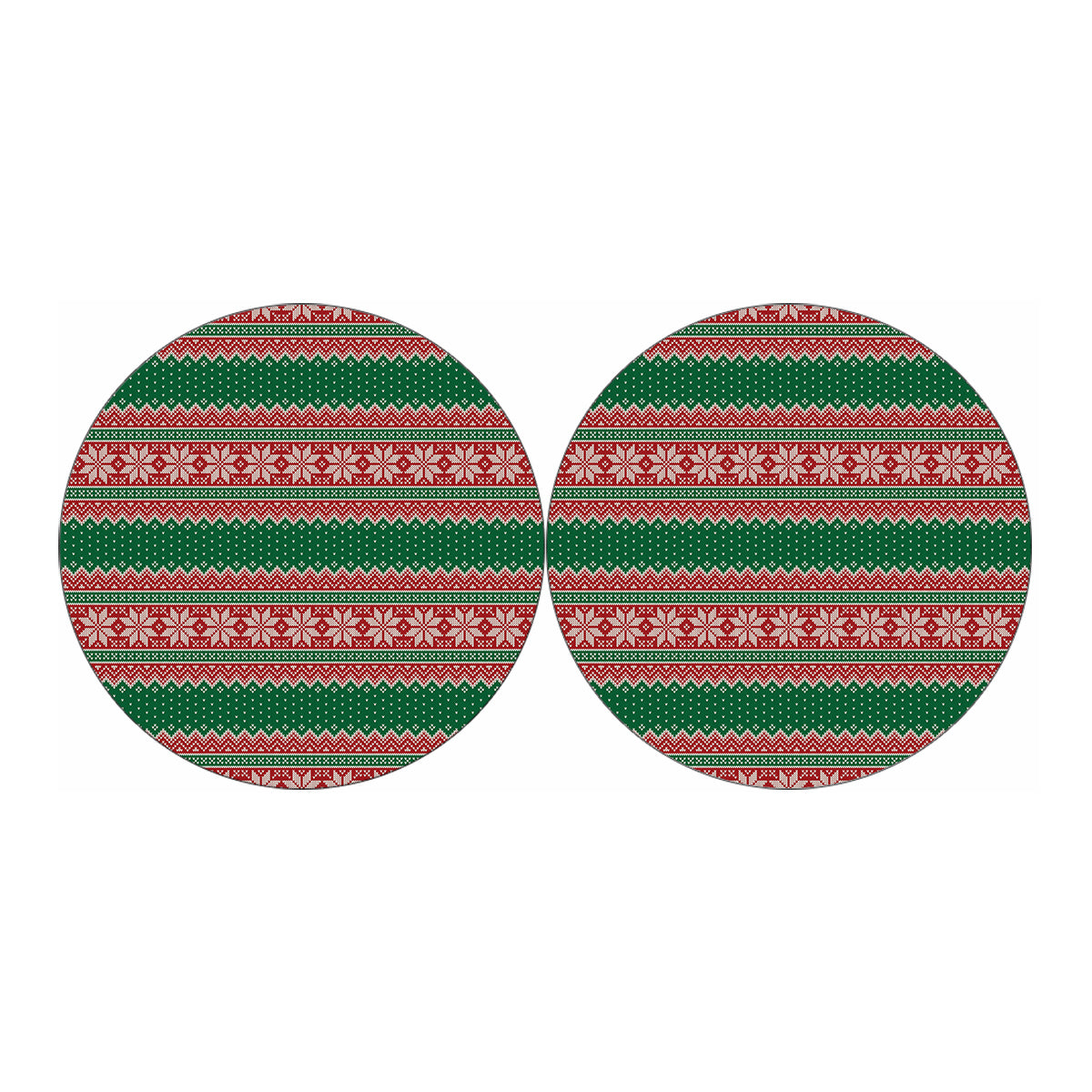 Christmas Knitted Pattern Print Car Coasters
